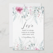 Twee worden een roze bloemenbijbel Christelijke br Kaart (Achterkant)