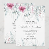 Twee worden een roze bloemenbijbel Christelijke br Kaart (Voorkant / Achterkant)