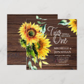 Twee worden één zonnebloempje Christelijke bruilof Kaart (Voorkant / Achterkant)
