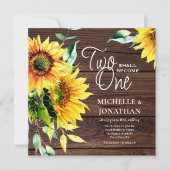 Twee worden één zonnebloempje Christelijke bruilof Kaart (Voorkant)