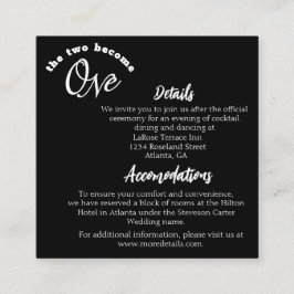 Twee Worden Eén Zwart Informatiekaartje