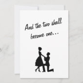 Twee worden één zwarte en witte uitnodiging (Voorkant)