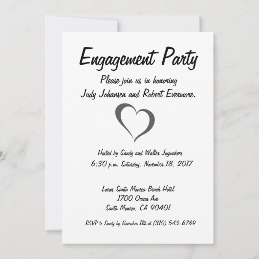 Twee worden één zwarte en witte uitnodiging (Achterkant)