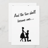 Twee worden één zwarte en witte uitnodiging (Voorkant / Achterkant)