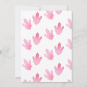 Twee worden wild dinosaurus roze verjaardagsfeestj kaart (Achterkant)