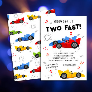 Twee wordt je razendsnel 2e verjaardagsraceauto's kaart