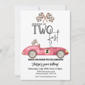 Twee wordt je te snel Rood raceauto 2de verjaardag Kaart (Voorkant)