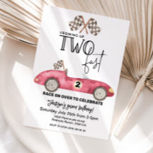 Twee wordt je te snel Rood raceauto 2de verjaardag