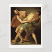 Twee wrestlers briefkaart (Voorkant)