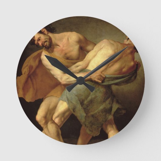 Twee wrestlers ronde klok (Voorkant)