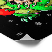 Twee Xmas Whippets Rijden T-rex Rendier Lover Kind Poster (Hoek)