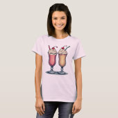 Twee Yummy Milkshakes Vrouwen Graphic T-Shirt (Voorkant volledig)