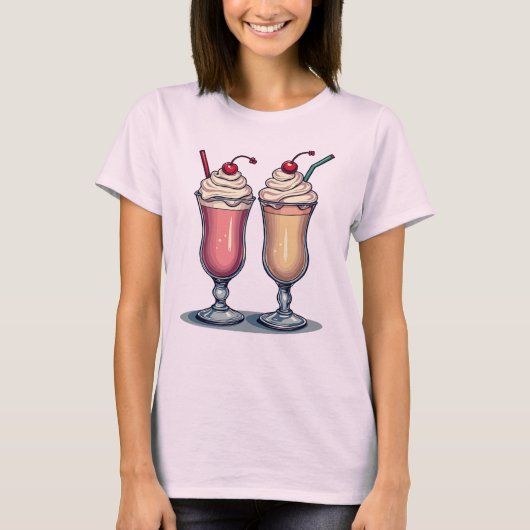 Twee Yummy Milkshakes Vrouwen Graphic T-Shirt (Voorkant)