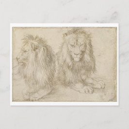 Twee zaadleeuwen door Albrecht Durer Briefkaart