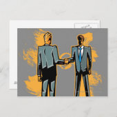 Twee zakenlui die handen schudden briefkaart (Voorkant / Achterkant)