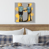 Twee zakenlui die handen schudden canvas afdruk (Insitu (Slaapkamer))