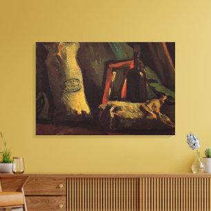 Twee zakken en een fles door Vincent van Gogh Canvas Afdruk