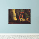Twee zakken en een fles van Vincent van Gogh Canvas Afdruk (Insitu (Houten vloer))