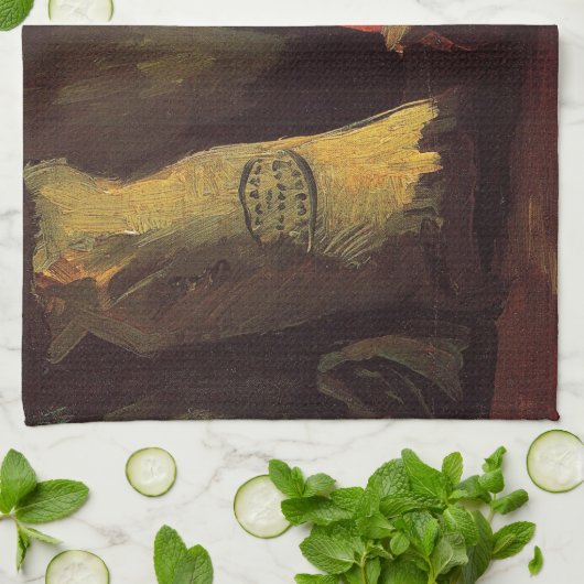 Twee zakken en een fles van Vincent van Gogh Theedoek (Gevouwen)