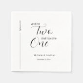 Twee zal één moderne minimale bruiloft worden servet (Voorkant)