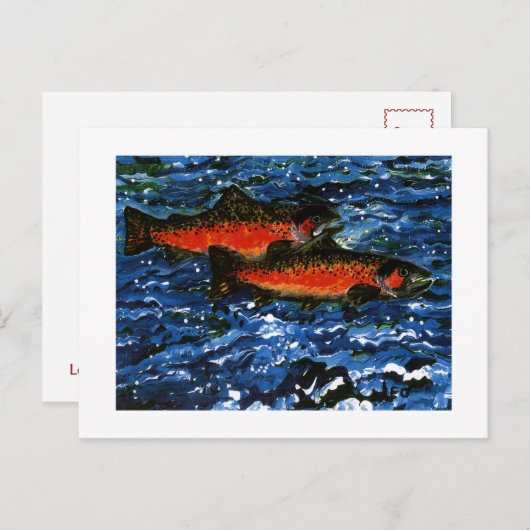 Twee zalm briefkaart (Voorkant / Achterkant)