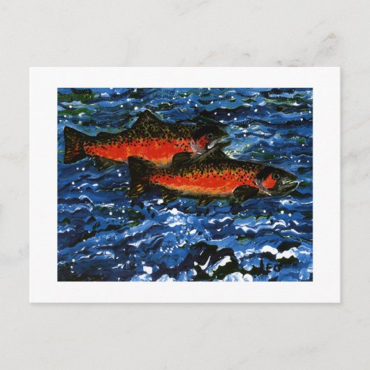 Twee zalm briefkaart (Voorkant)