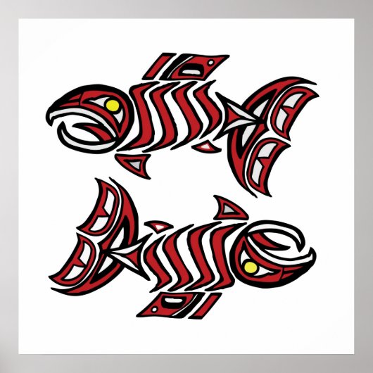 Twee zalm poster (Voorkant)