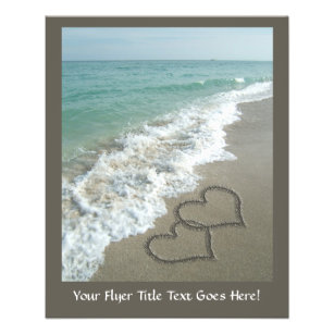 Twee zand harten op de strand, de Romantische Ocea Flyer