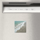 Twee zand harten op de strand, de Romantische Ocea Magneet (Insitu (Vaatwasser))