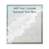 Twee zand harten op de strand, de Romantische Ocea Notitieblok (Voorkant)