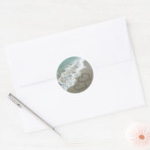 Twee zand harten op de strand, de Romantische Ocea Ronde Sticker (Envelop)