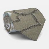 Twee Zand-harten op het strand Stropdas (Opgerold)