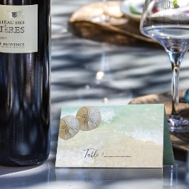 Twee Zanddollars Staande Plaatshouder Tafelnummer Plaatskaartje