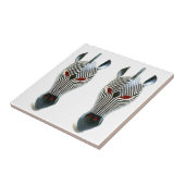 twee zebra-maskertegel tegeltje (Zijkant)
