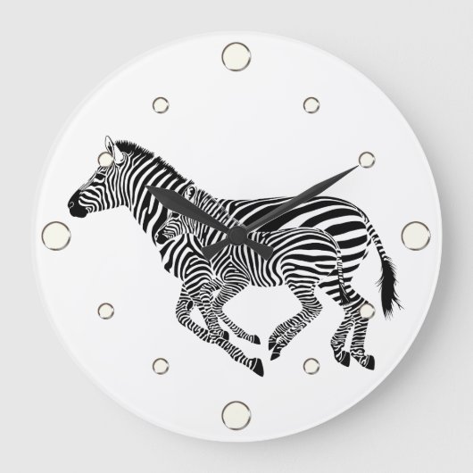 Twee Zebra wandklok (Voorkant)