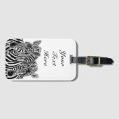 Twee zebras bagtag met aangepaste naamtekst bagagelabel (Voorkant (horizontaal))