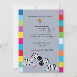 Twee Zebras - Blauwe tweeling verjaardagsfeest nod Kaart