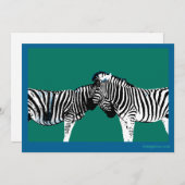 Twee Zebras Neck en Neck Feestdagenkaart (Voorkant / Achterkant)