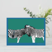 Twee Zebras Neck en Neck Feestdagenkaart (Staand voorkant)