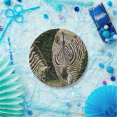 Twee Zebras Papieren Bordje (Feest)