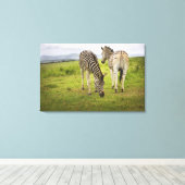 Twee zebras, Zuid-Afrika Canvas Afdruk (Insitu (Houten vloer))
