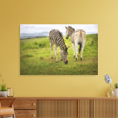 Twee zebras, Zuid-Afrika Canvas Afdruk (Insitu (Woonkamer))