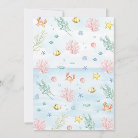 Twee Zee Ocean Animals Kids Verjaardagsuitnodiging Kaart (Achterkant)