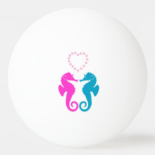 Twee zee paarden verliefd pingpongbal