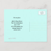 Twee Zee Stars Turquoise Nieuw Adres Aankondigingskaart (Achterkant)