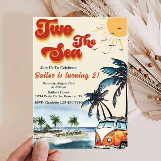 Twee Zee Surf Beach 2e verjaardag Kaart