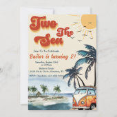 Twee Zee Surf Beach 2e verjaardag Kaart (Voorkant)