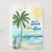 Twee Zee Surf Beach 2e verjaardag Kaart (Voorkant)