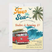 Twee Zee Surf Beach 2e verjaardag Kaart (Voorkant)