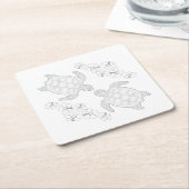 Twee Zee turtles - Onderzetter voor volwassen kleu (Schuin)